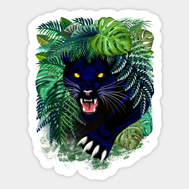 Black Panther Spirit Sticker by BluedarkArt